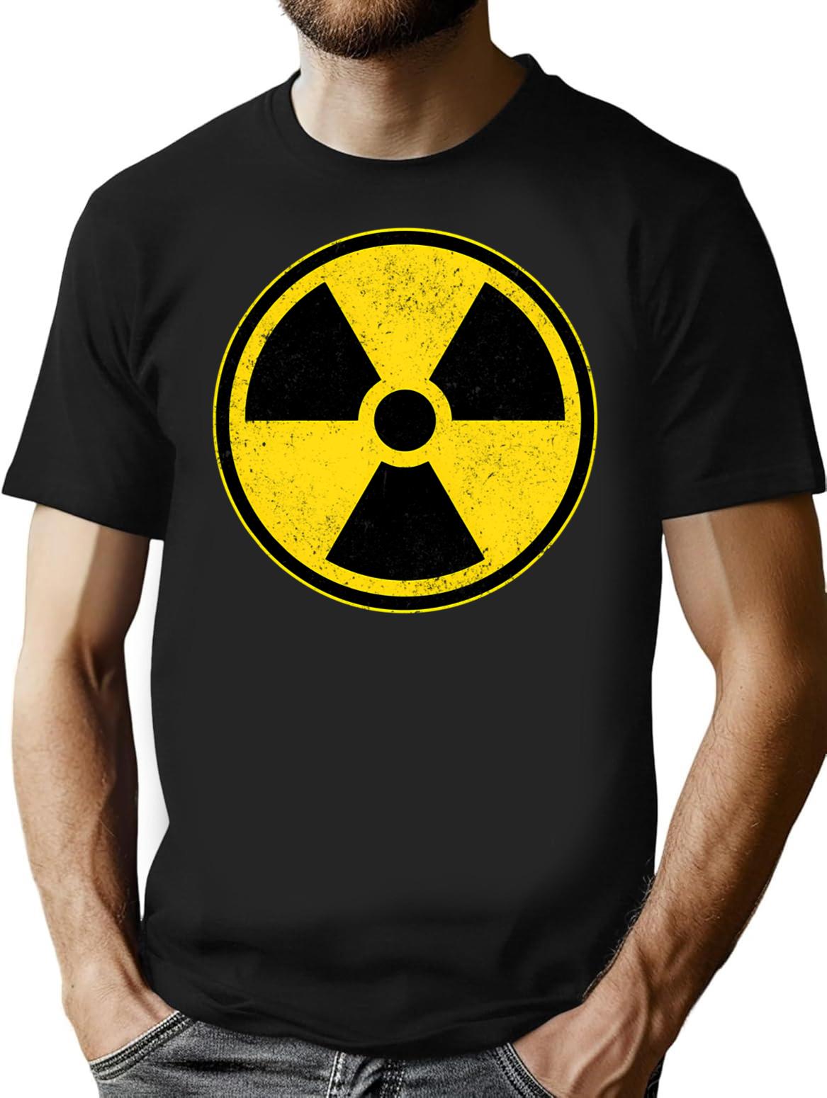 Danger Radiation Area - Radiation Warning (1) T-Shirt for Men & Women, T-Shirts Graphic Tee - Black