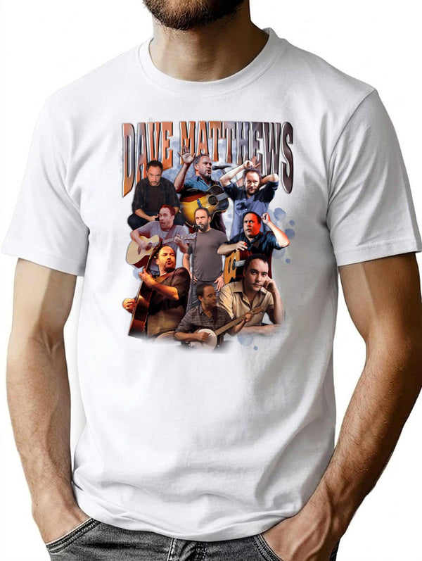 Dave Matthews T-Shirt for Men & Women, T-Shirts Graphic Tee - White