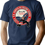 Db Cooper Skydiving School T-Shirt for Men & Women, T-Shirts Graphic Tee - Navy