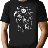 Death Rides A Black Cat T-Shirt for Men & Women, T-Shirts Graphic Tee - Black