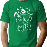 Death Rides A Black Cat T-Shirt for Men & Women, T-Shirts Graphic Tee - Green