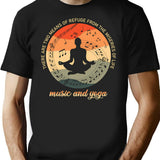 Deep Yoga And Music Life Quote Vintage - Meditation Soul Music Quotes For Yoga And Music Lovers T-Shirt for Men & Women, T-Shirts Graphic Tee - Black