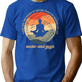 Deep Yoga And Music Life Quote Vintage - Meditation Soul Music Quotes For Yoga And Music Lovers T-Shirt for Men & Women, T-Shirts Graphic Tee - Blue