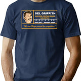 Del Griffith Shower Curtain Rings Salesman T-Shirt for Men & Women, T-Shirts Graphic Tee - Navy