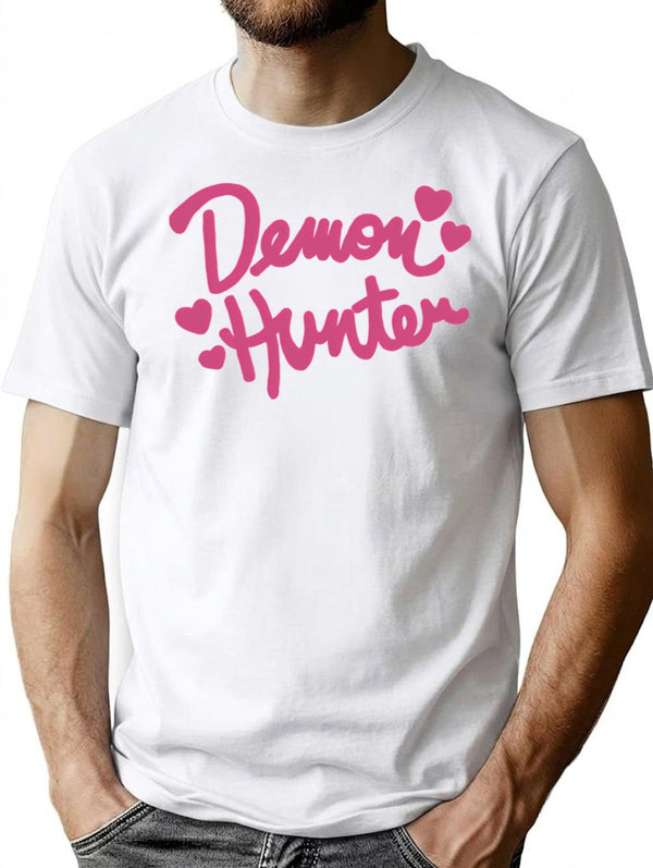 Demon Hunter Pink T-Shirt for Men & Women, T-Shirts Graphic Tee - White