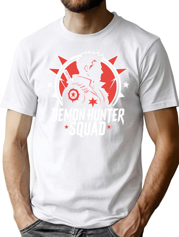 Demon Hunter Squad K-Pop Fan Art T-Shirt for Men & Women, T-Shirts Graphic Tee - White