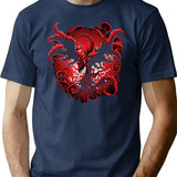 Demon T-Shirt for Men & Women, T-Shirts Graphic Tee - Navy
