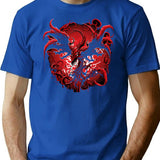 Demon T-Shirt for Men & Women, T-Shirts Graphic Tee - Blue