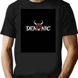 Demonic Typography Graphic Dark Aesthetic Design With Demonic Face T-Shirt for Men & Women, T-Shirts Graphic Tee - Black