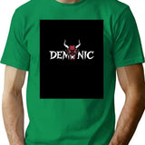 Demonic Typography Graphic Dark Aesthetic Design With Demonic Face T-Shirt for Men & Women, T-Shirts Graphic Tee - Green