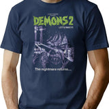 Demons-2-Dario-Argento-Italian-Horror T-Shirt for Men & Women, T-Shirts Graphic Tee - Navy