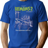 Demons-2-Dario-Argento-Italian-Horror T-Shirt for Men & Women, T-Shirts Graphic Tee - Blue