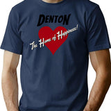 Denton - The Home Of Happiness T-Shirt for Men & Women, T-Shirts Graphic Tee - Navy