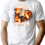Diarrhea Survivor T-Shirt T-Shirt for Men & Women, T-Shirts Graphic Tee - White
