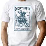 Dick Turpin Vintage Matchbox Design T-Shirt for Men & Women, T-Shirts Graphic Tee - White