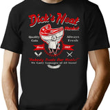 Dick'S Meat Market Worn T-Shirt for Men & Women, T-Shirts Graphic Tee - Black