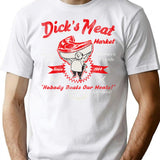 Dick'S Meat Market Worn T-Shirt for Men & Women, T-Shirts Graphic Tee - White