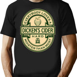 Dicken'S Cider Label T-Shirt for Men & Women, T-Shirts Graphic Tee - Black