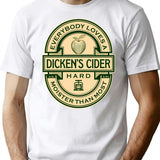 Dicken'S Cider Label T-Shirt for Men & Women, T-Shirts Graphic Tee - White