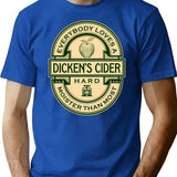 Dicken'S Cider Label T-Shirt for Men & Women, T-Shirts Graphic Tee - Blue