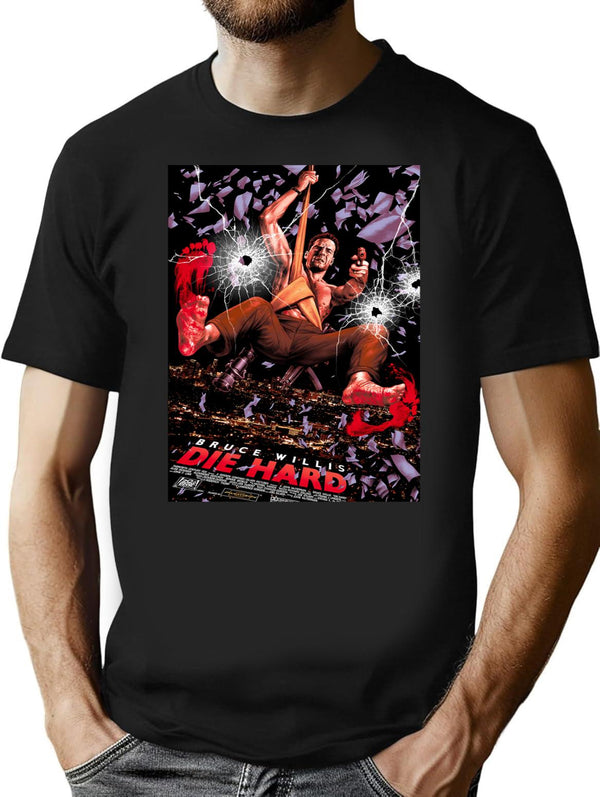Die Hard Poster T-Shirt for Men & Women, T-Shirts Graphic Tee - Black