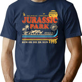 Dinosaur Park Run Or Die 1993 Worn T-Shirt for Men & Women, T-Shirts Graphic Tee - Navy