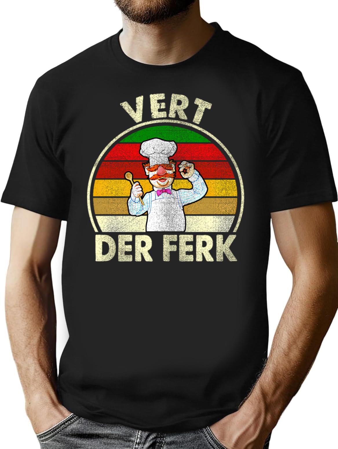 Distressed Vert Der Ferk T-Shirt for Men & Women, T-Shirts Graphic Tee - Black