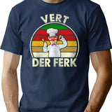 Distressed Vert Der Ferk T-Shirt for Men & Women, T-Shirts Graphic Tee - Navy