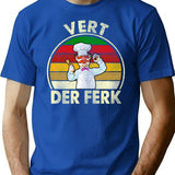 Distressed Vert Der Ferk T-Shirt for Men & Women, T-Shirts Graphic Tee - Blue