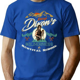 Dixons Wilderness Survival School T-Shirt for Men & Women, T-Shirts Graphic Tee - Blue