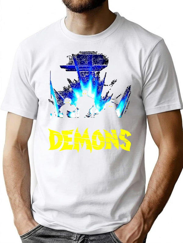Dmons T-Shirt Essentiel T-Shirt for Men & Women, T-Shirts Graphic Tee - White