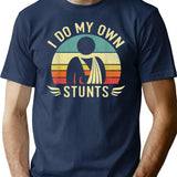Do My Own Stunts Funny Broken Arm Hand Injury Get Well T-Shirt for Men & Women, T-Shirts Graphic Tee - Navy