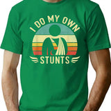 Do My Own Stunts Funny Broken Arm Hand Injury Get Well T-Shirt for Men & Women, T-Shirts Graphic Tee - Green
