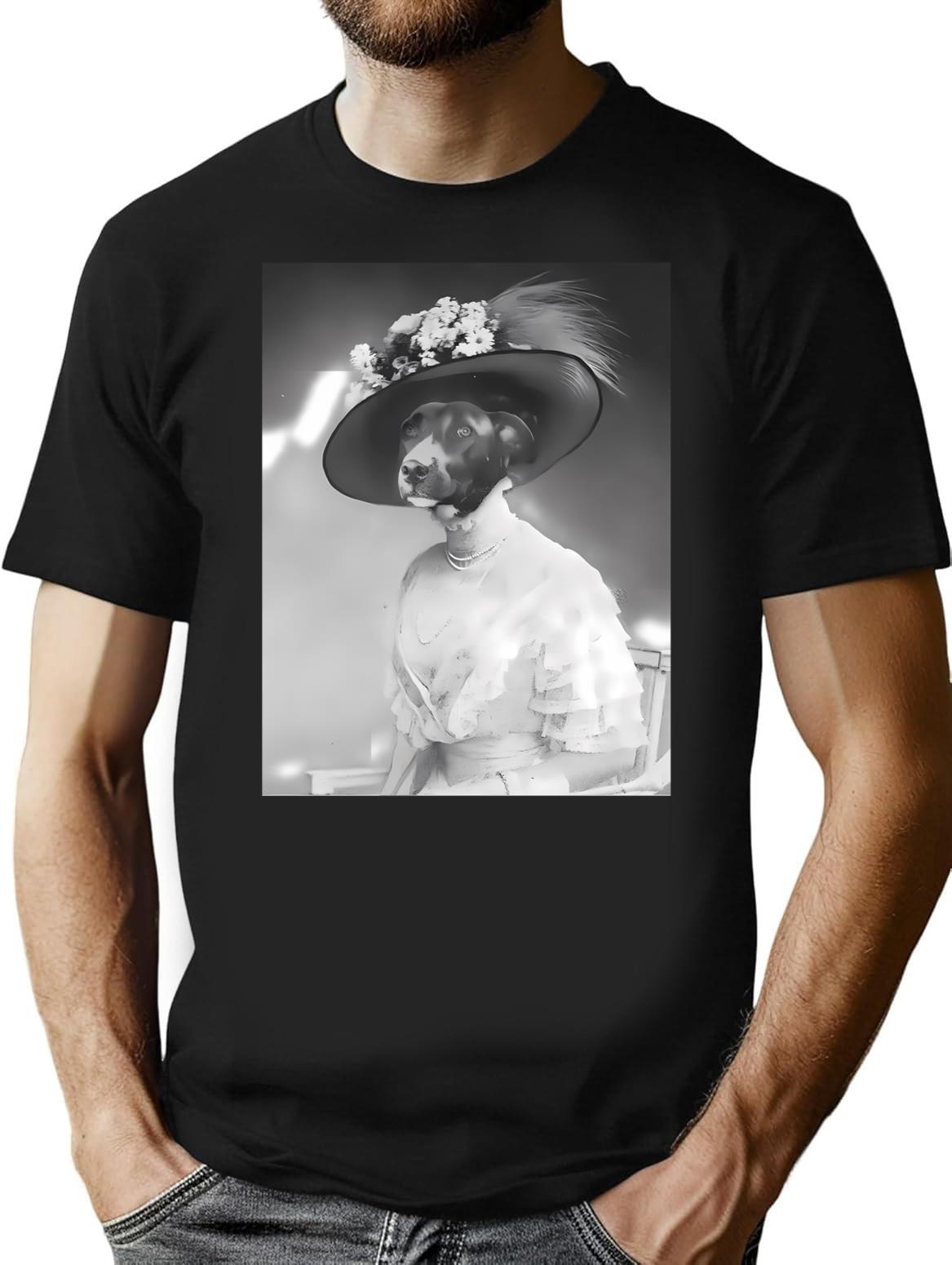 Dog Headed Princess T-Shirt for Men & Women, T-Shirts Graphic Tee - Black