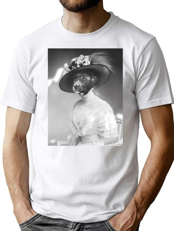 Dog Headed Princess T-Shirt for Men & Women, T-Shirts Graphic Tee - White