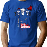 Dog Soldiers- Beware Wolves T-Shirt for Men & Women, T-Shirts Graphic Tee - Blue