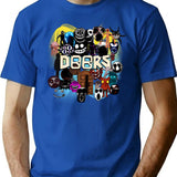 Doors All The Entities New Doors Game Update T-Shirt for Men & Women, T-Shirts Graphic Tee - Blue