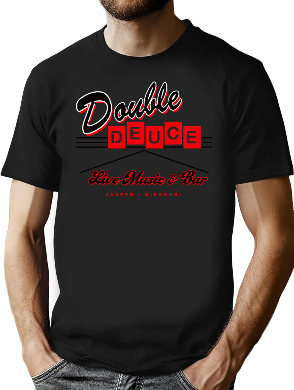 Double Deuce Roadhouse Sign Lts T-Shirt for Men & Women, T-Shirts Graphic Tee - Black