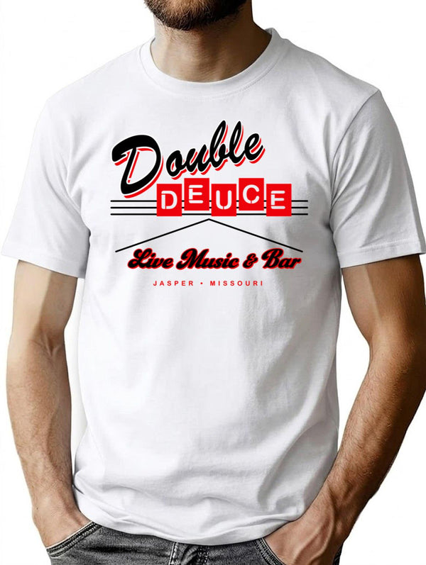 Double Deuce Roadhouse Sign Lts T-Shirt for Men & Women, T-Shirts Graphic Tee - White