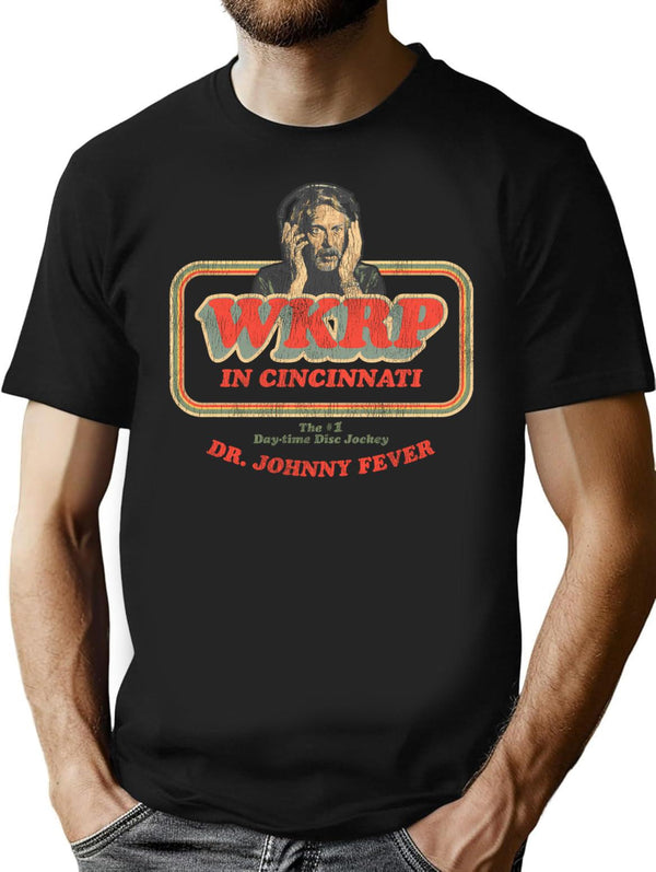 Dr. Johnny Fever Wkrp In Cincinnati Lts Worn T-Shirt for Men & Women, T-Shirts Graphic Tee - Black