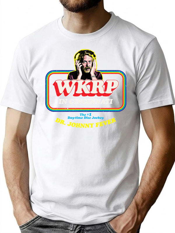 Dr. Johnny Fever Wkrp In Cincinnati T-Shirt for Men & Women, T-Shirts Graphic Tee - White