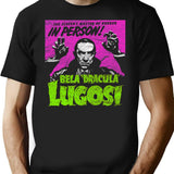 Dracula Lugosi Master Of Horror Movie Vampire T-Shirt for Men & Women, T-Shirts Graphic Tee - Black