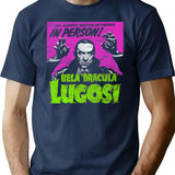 Dracula Lugosi Master Of Horror Movie Vampire T-Shirt for Men & Women, T-Shirts Graphic Tee - Navy