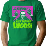 Dracula Lugosi Master Of Horror Movie Vampire T-Shirt for Men & Women, T-Shirts Graphic Tee - Green