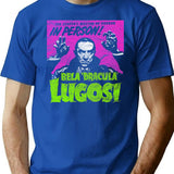 Dracula Lugosi Master Of Horror Movie Vampire T-Shirt for Men & Women, T-Shirts Graphic Tee - Blue