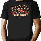 Drag Racing Speed-O-Motive Racing Pistons 1946 T-Shirt for Men & Women, T-Shirts Graphic Tee - Black