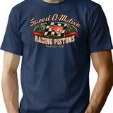 Drag Racing Speed-O-Motive Racing Pistons 1946 T-Shirt for Men & Women, T-Shirts Graphic Tee - Navy