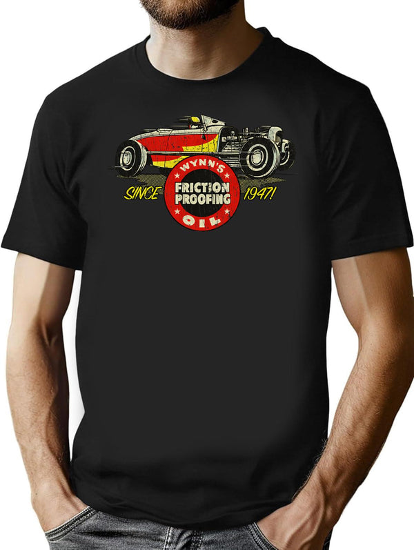 Drag Racing Wynns Hot Rod Lube 1947 T-Shirt for Men & Women, T-Shirts Graphic Tee - Black