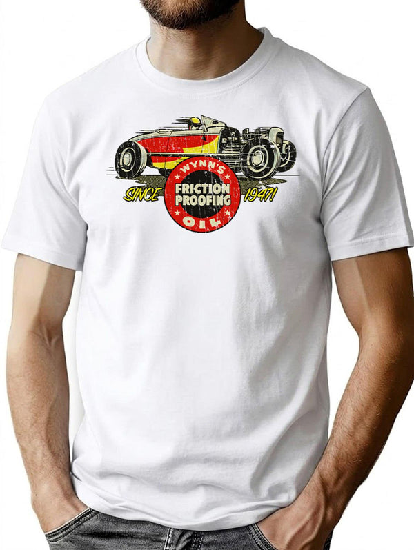 Drag Racing Wynns Hot Rod Lube 1947 T-Shirt for Men & Women, T-Shirts Graphic Tee - White
