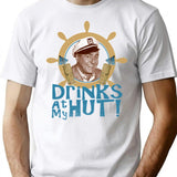 Drinks At My Hut Dks T-Shirt for Men & Women, T-Shirts Graphic Tee - White
